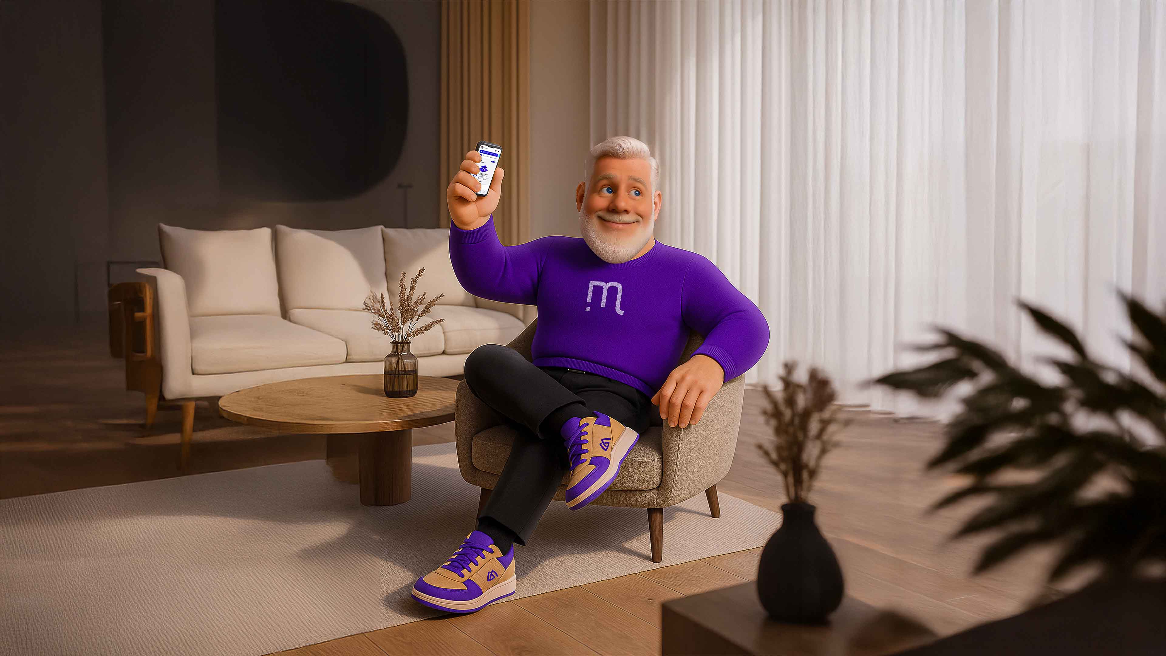 Celular com casa representando a contratação do Seguro Residencial do Madaseg pelo celular e web.